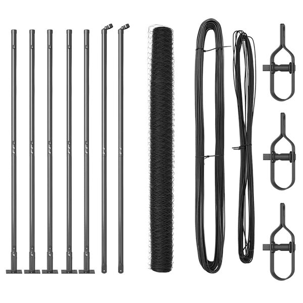 vidaXL Aitalatu Harmaa 10 x 1,6 m (36 mm verkko) Ter&auml;st&auml; ja PVC:t&auml;