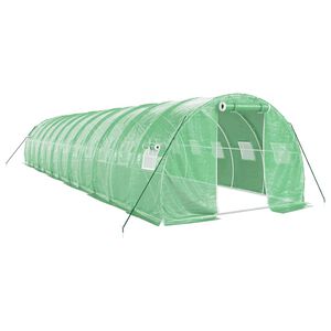 vidaXL Kasvihuone ter&auml;srungolla vihre&auml; 36 m&sup2; 12x3x2 m