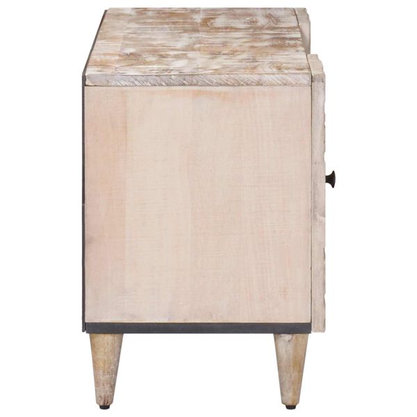 vidaXL TV-kaappi Valkoinen 105 x 33,5 x 46 cm Kiinte&auml; mango puu