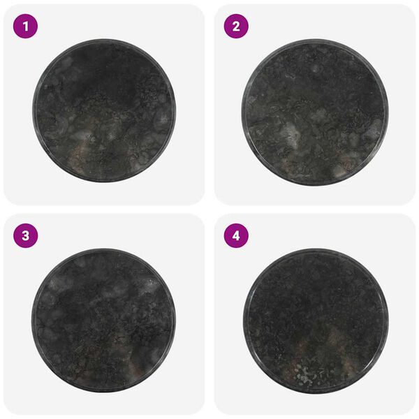 vidaXL P&ouml;yt&auml;levy musta &Oslash;50x2,5 cm marmori