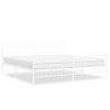 vidaXL Metallinen s&auml;ngynrunko p&auml;&auml;dyill&auml; valkoinen 193x203 cm