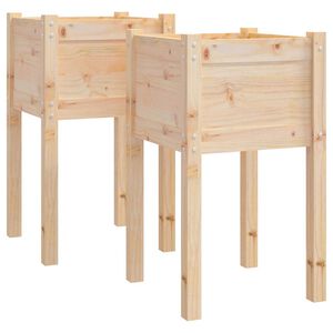 vidaXL Puutarhan kukkalaatikot 2 kpl 40x40x70 cm t&auml;ysi m&auml;nty