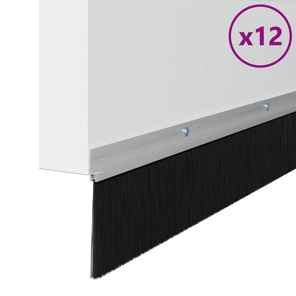 vidaXL Kierteellinen oven harjasulku 12 pcs Hopea 100 cm Alumiiniseos