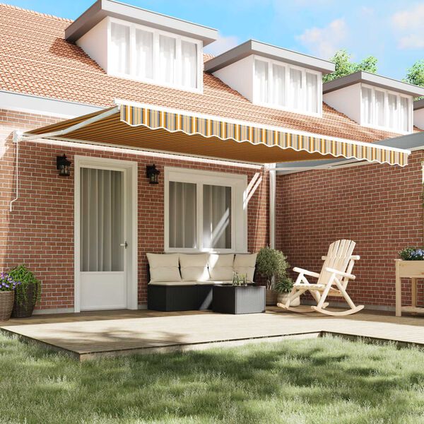 vidaXL Vetoutuva markiisi Raidallinen Moniv&auml;rinen 450 &times; 300 cm