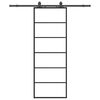 vidaXL Liukuovi asennustarvikkeilla musta 76x205 cm ESG lasi