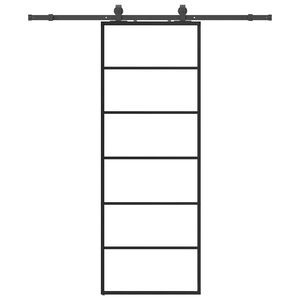 vidaXL Liukuovi asennustarvikkeilla musta 76x205 cm ESG lasi