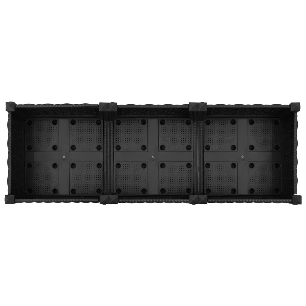 vidaXL Korotettu kukkalaatikko 120x40x23 cm polypropeeni