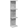 vidaXL Sein&auml;hylly Betoninharmaa 25 x 15 x 100 cm Tekninen puu