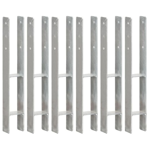 vidaXL Aita-ankkurit 6 kpl hopea 8x6x60 cm galvanoitu ter&auml;s