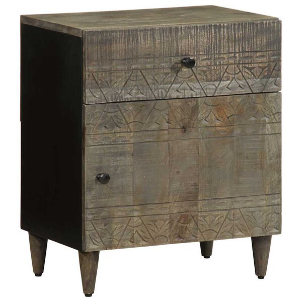 vidaXL y&ouml;kaappi vaaleanharmaa 50x33x60 cm massiivipuu mango