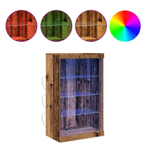 vidaXL LED-p&ouml;yt&auml;taso Vanha puu 60,5 x 37 x 100 cm Tekninen puu