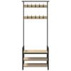 vidaXL Takkihylly hyllyll&auml; Sonoman tammi 75 x 34 x 184 cm Tekninen puu