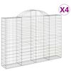 vidaXL Kaarevat kivikorit 4 kpl 200x30x140/160 cm galvanoitu rauta