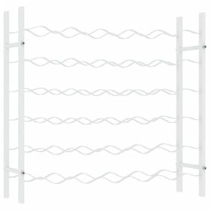 vidaXL Viinipulloteline 36 pullolle valkoinen metalli