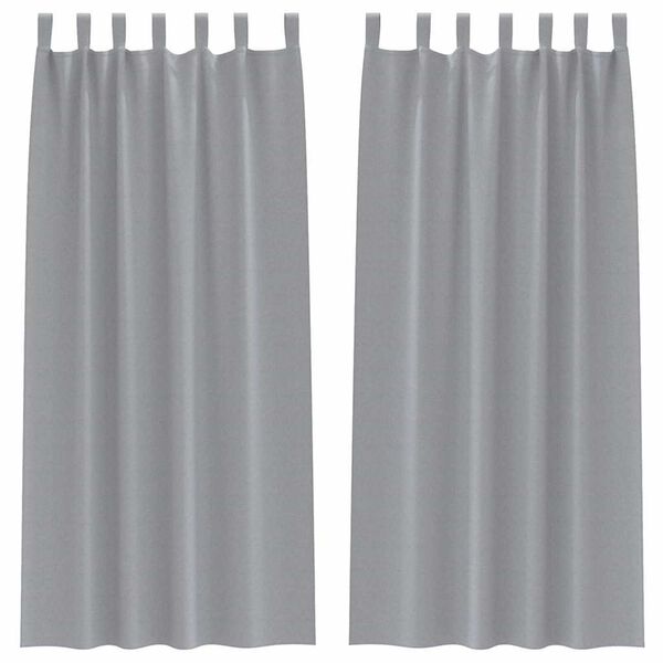 vidaXL Piment&auml;v&auml; verho renkailla 2 pcs Vaaleanharmaa 225 x 140 cm