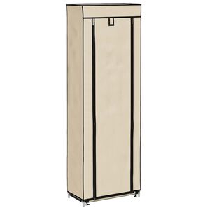 vidaXL Kenk&auml;kaappi suojalla kerma 57x29x162 cm kangas