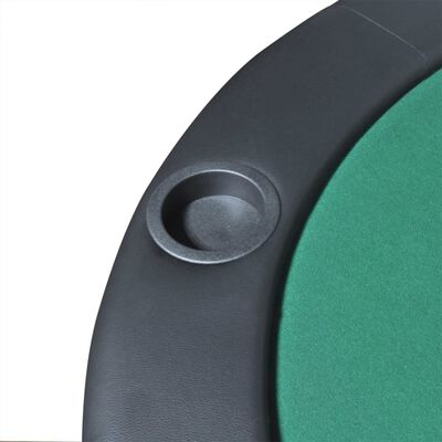 vidaXL Kokoontaitettava pokeripöytätaso 10 pelaajalle Vihreä