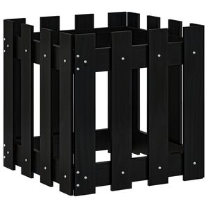 vidaXL Kukkalaatikko aitamuotoilu musta 40x40x40 cm t&auml;ysi m&auml;nty