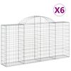 vidaXL Kaarevat kivikorit 6 kpl 200x30x100/120 cm galvanoitu rauta