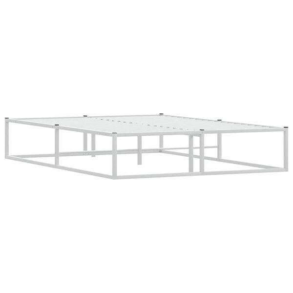 vidaXL S&auml;ngynrunko ilman patjaa Valkoinen 140x200 cm Metallia