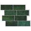 vidaXL Metrolaatta 10 pcs Tummanvihre&auml; 29 x 21 cm Polyuretaani ja PET
