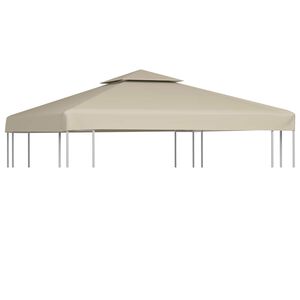 vidaXL Huvimajan vaihtokatto 310 g/m&sup2; Beige 3 x 3 m
