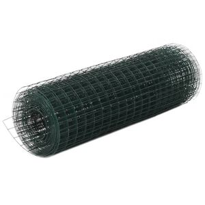 vidaXL Kanaverkko teräs PVC pinnoitteella 10x0,5 m vihreä