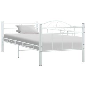 vidaXL P&auml;iv&auml;vuoteenrunko valkoinen metalli 90x200 cm