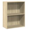 vidaXL 2-tasoinen kirjahylly Sonoma-tammi 60x30x76,5 cm lastulevy