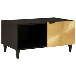 vidaXL Sohvap&ouml;yt&auml; Musta ja kulta 80 x 50 x 40 cm Tekninen puu