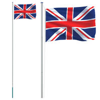 vidaXL Iso-Britannian lippu ja lipputanko 6,23 m alumiini