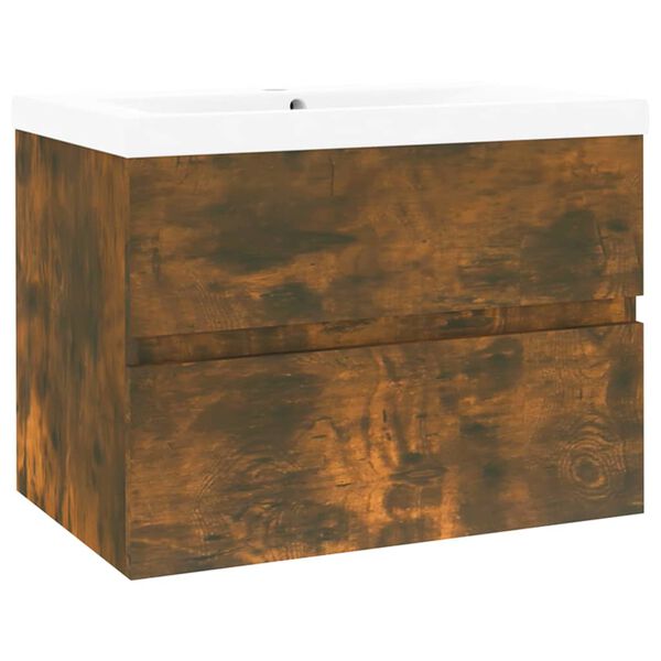 vidaXL Pesuallaskaappi ja pesuallas savutammi tekninen puu