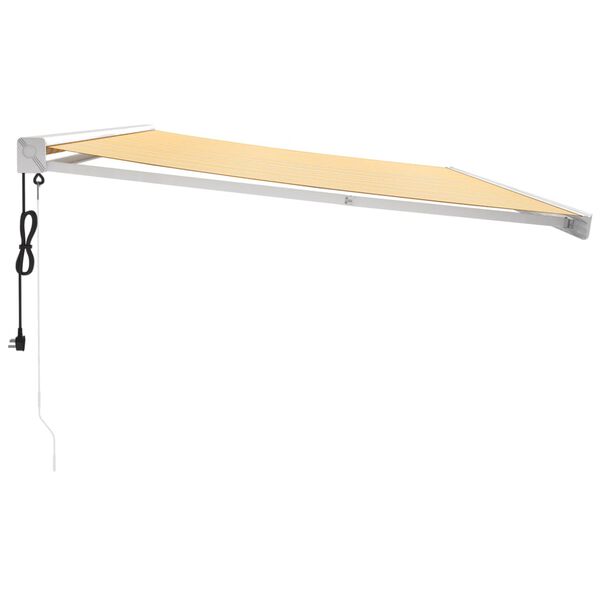 vidaXL Sis&auml;&auml;nkelattava markiisi keltavalkoinen 5x3 m kangas/alumiini