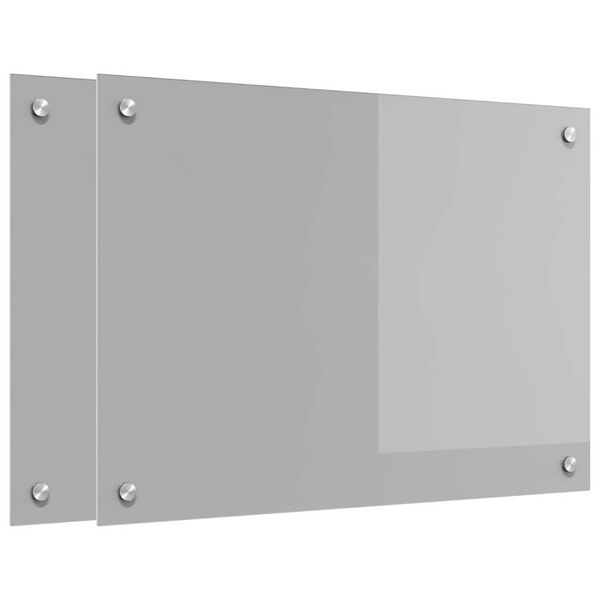 vidaXL Keitti&ouml;n suojapaneeli 2 pcs Vaaleanharmaa 70 x 50 cm