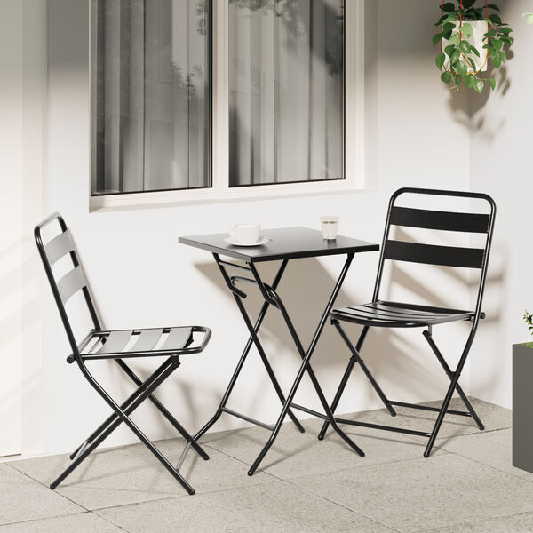 vidaXL Bistrosetti 3 pcs Antrasiitti Teräs