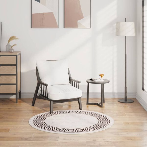 vidaXL Matto pest&auml;v&auml; &phi;120 cm vaalea beige liukumaton