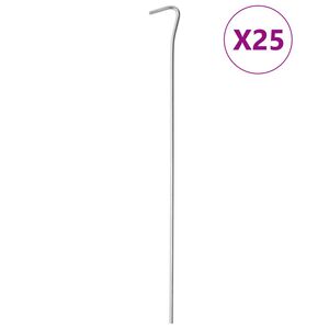 vidaXL Telttatapit 25 kpl 30 cm &Oslash;4 mm galvanoitu ter&auml;s