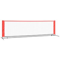 vidaXL Tennisverkko musta ja punainen 300x100x87 cm polyesteri