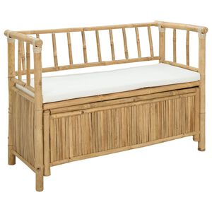 vidaXL Puutarhan s&auml;ilytyspenkki Luonnollinen 110 x 47 x 80 cm Bambusta