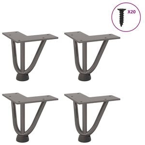 vidaXL Sohvap&ouml;yd&auml;n hiusneulajalat 4 kpl luonnonter&auml;s 10 cm t&auml;yster&auml;s