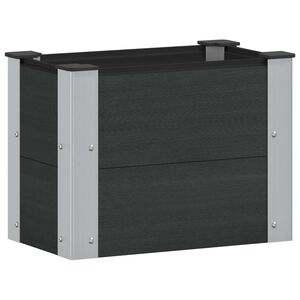 vidaXL Puutarhan Korotettu Kukkalaatikko Musta 50 x 30 x 36 cm