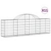 vidaXL Kaarevat kivikorit 11 kpl 200x30x60/80 cm galvanoitu rauta