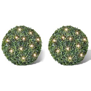 vidaXL Puksipuupallot 27 cm aurinkoenergia LED-valonauhat 2 kpl