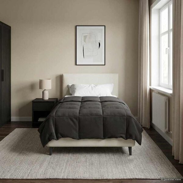 vidaXL Kes&auml;peitto Quiltottu Antrasiitti 140 x 220 cm Mikrokuitu