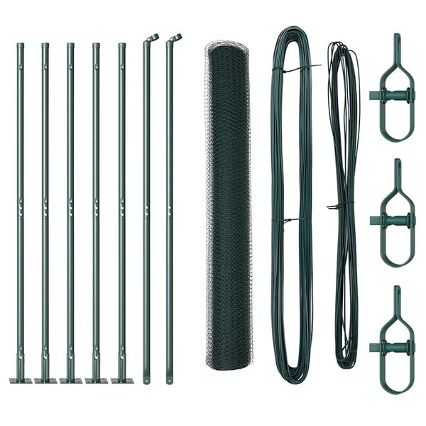 vidaXL Aitalatu Vihre&auml; 10 x 0,8 m (25 mm verkko) Ter&auml;st&auml; ja PVC:t&auml;