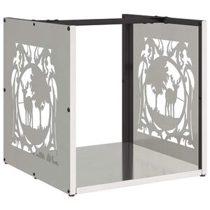 vidaXL Polttopuuteline 40x40x40 cm ruostumaton teräs