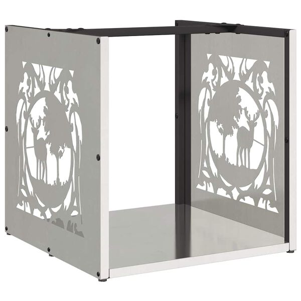 vidaXL Polttopuuteline 40x40x40 cm ruostumaton ter&auml;s