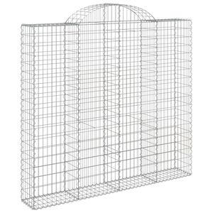 vidaXL Kaareva kivikori 200x50x180/200 cm galvanoitu rauta