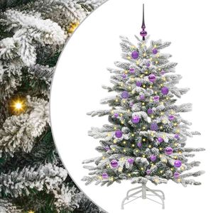 vidaXL Salkomallinen tekoinen joulukuusi Valkoinen 150 cm PE ja PVC