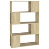 vidaXL Kirjahylly/tilanjakaja Sonoma-tammi 80x24x124,5 cm lastulevy